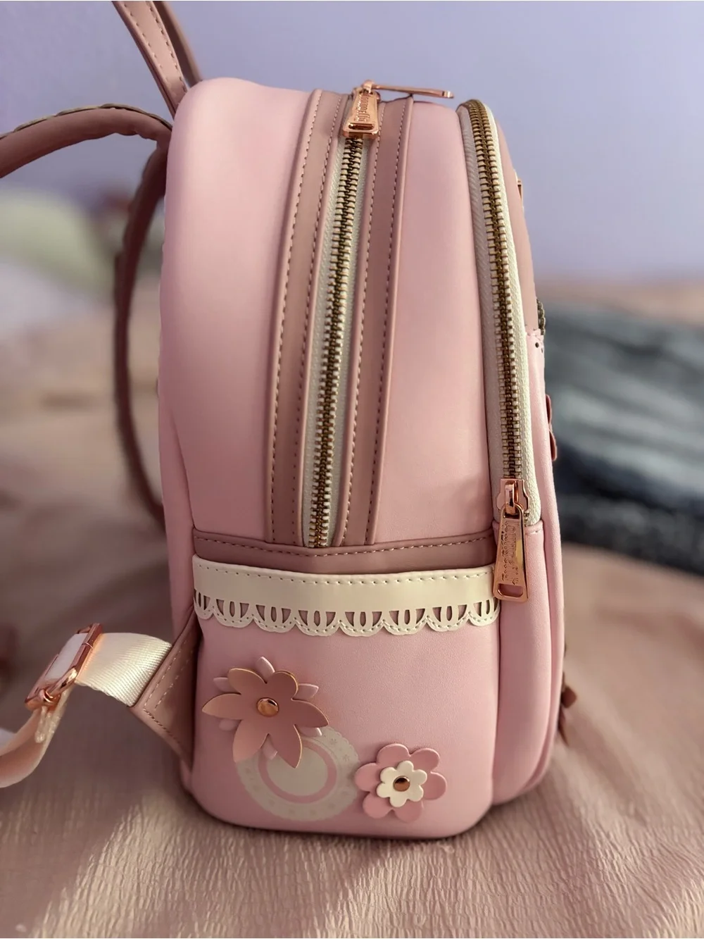 Loungefly Pink Floral Princess Mini Backpack